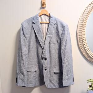 TOMMY HILFIGER Mens Modern Fit Linen Sport Jacket Coat Light Blue 46R NWOT